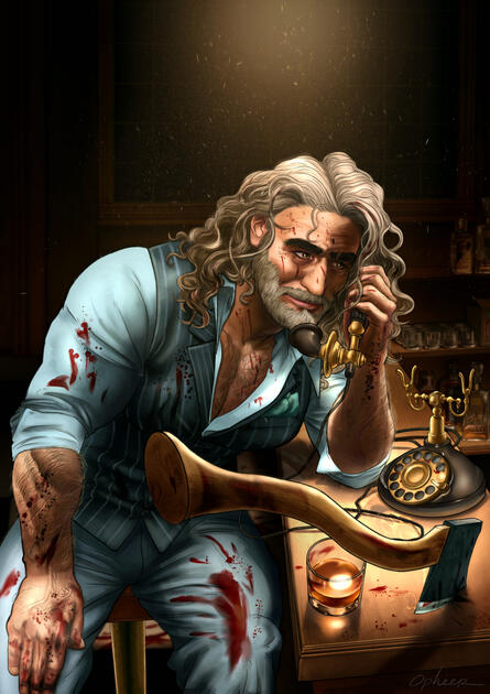 half body with background