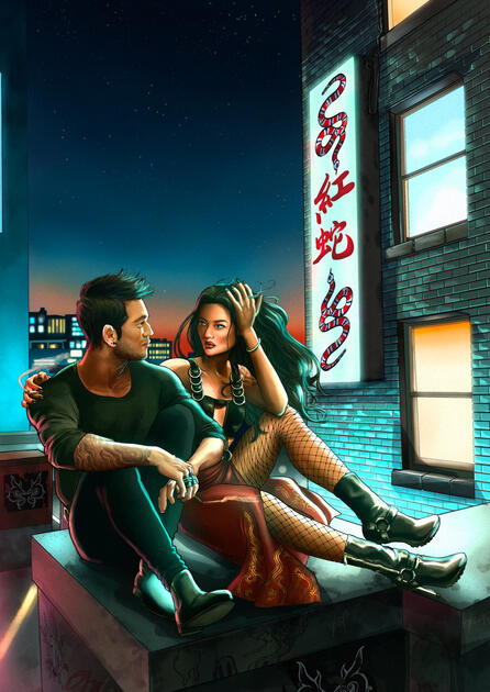 full body render with background