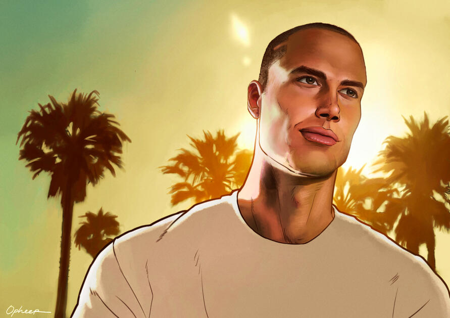 bust with background