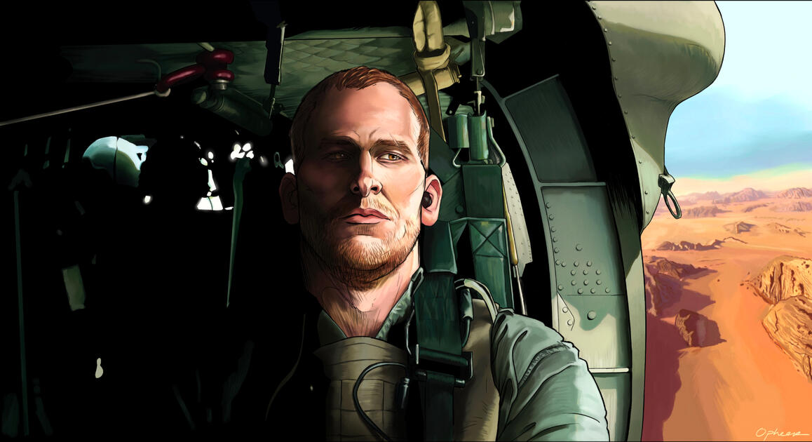 Bust with background